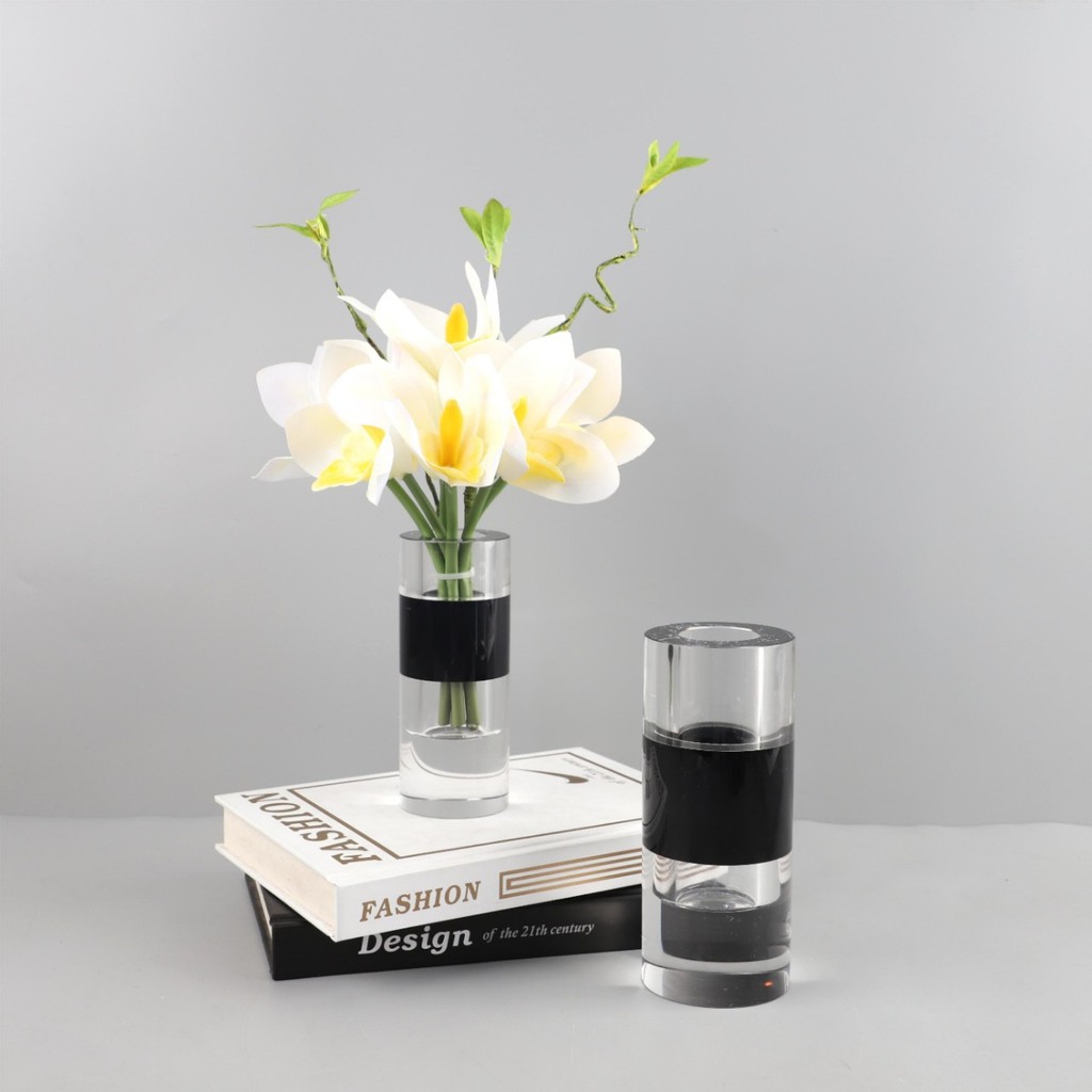 XMCA Nordic Creative Geometric Crystal Small Vase Desktop Ornament for Living Room, Bedroom, Dining Room, Sales Office,