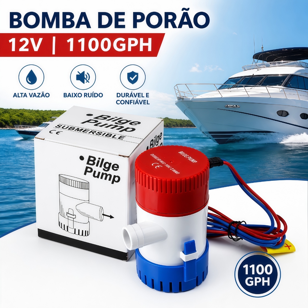 Bilge Pump1100GPH 12V Submersible Bilge Water Pump for Marine Boats