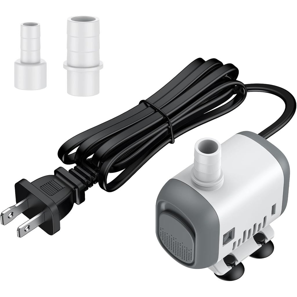 Pawfly Small Fountain Pump, 130 GPH Submersible Water Pump for Fountain, 8 W Mini Water Pump with 2.6 ft. High Lift, Qui
