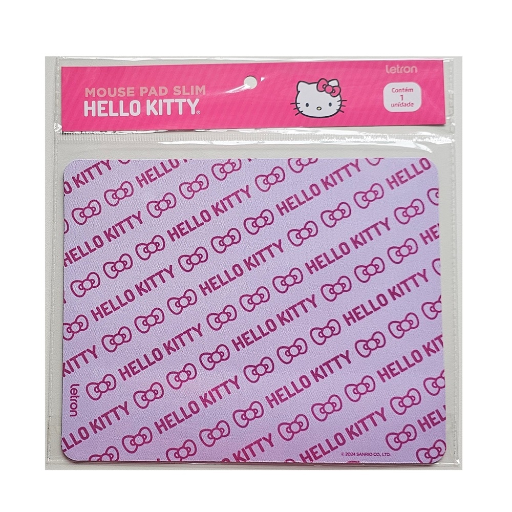 MOUSE PAD BASICO SIMPLES 22,5CM X 18CM ROSA HELLO KITTY 03 LETRON BOX