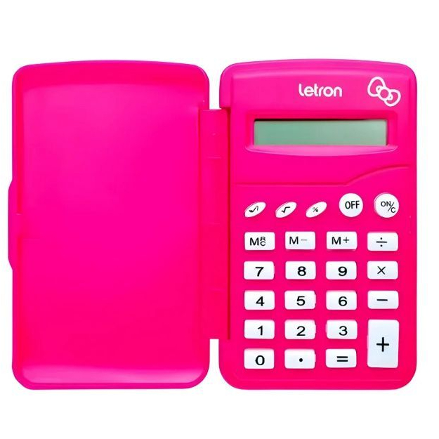 Calculadora com tampa hello kitty  8 dígitos  Letron Leonora