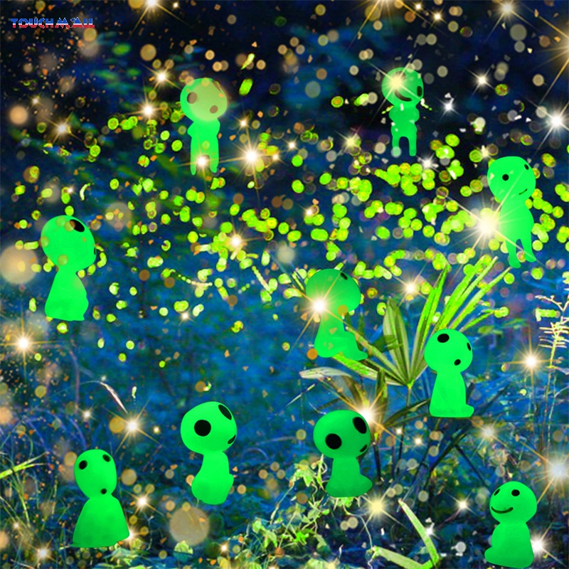 UQ 5 / 10Pcs Luminous Tree Elves Dolls Fluorescent Elf Ornament Brilhante Miniatura Micro Bonsai de paisagem