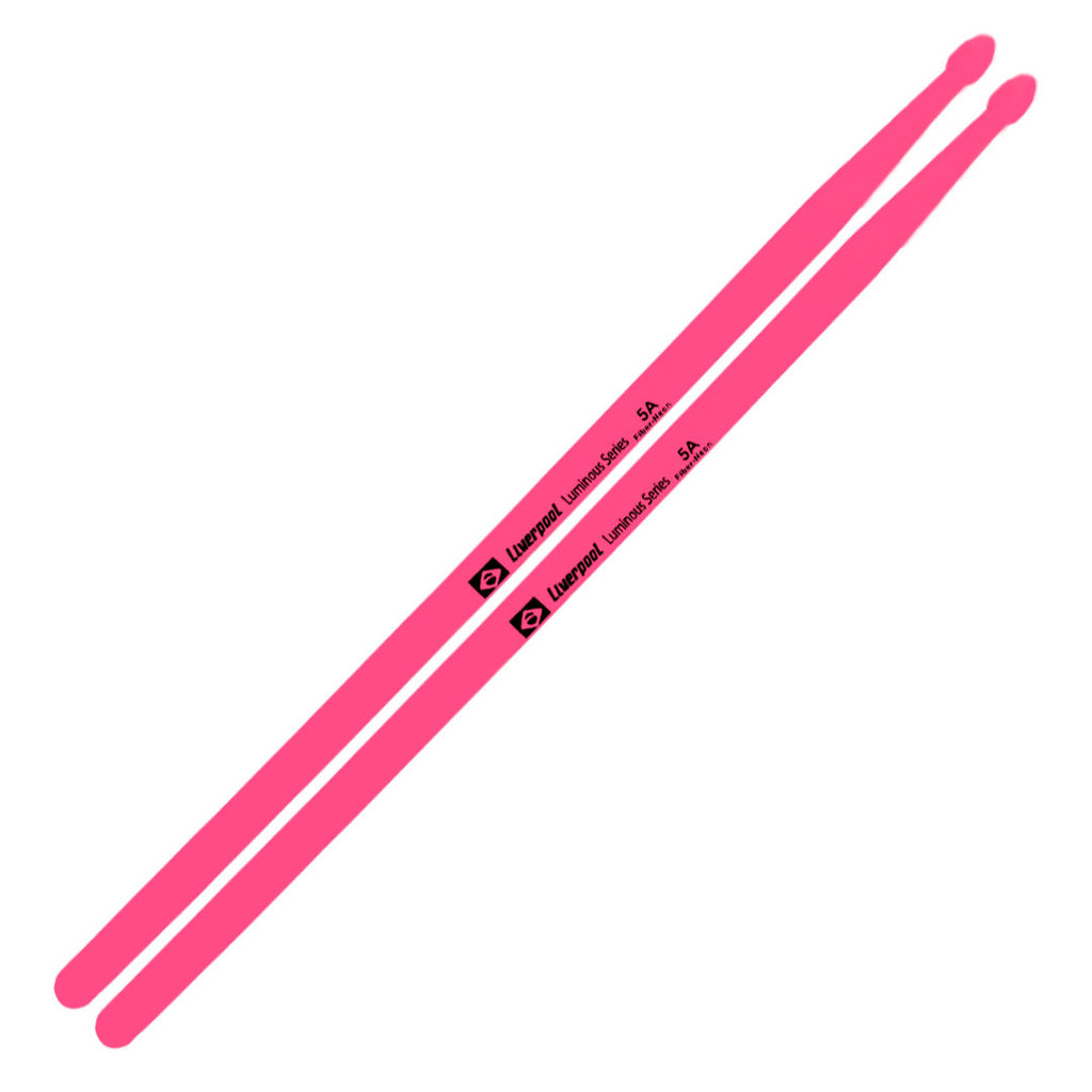PAR DE BAQUETAS LIVERPOOL LUMINOUS NEON FLUORESCENTE 5A PINK