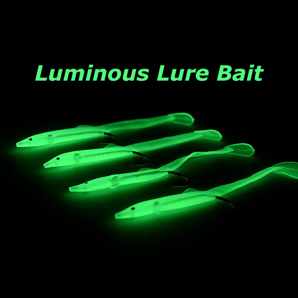1 Set Fishing Lure hook Luminous Hook with Fluorescent Light Emitting Lure Bait parts Fishing gear supplies