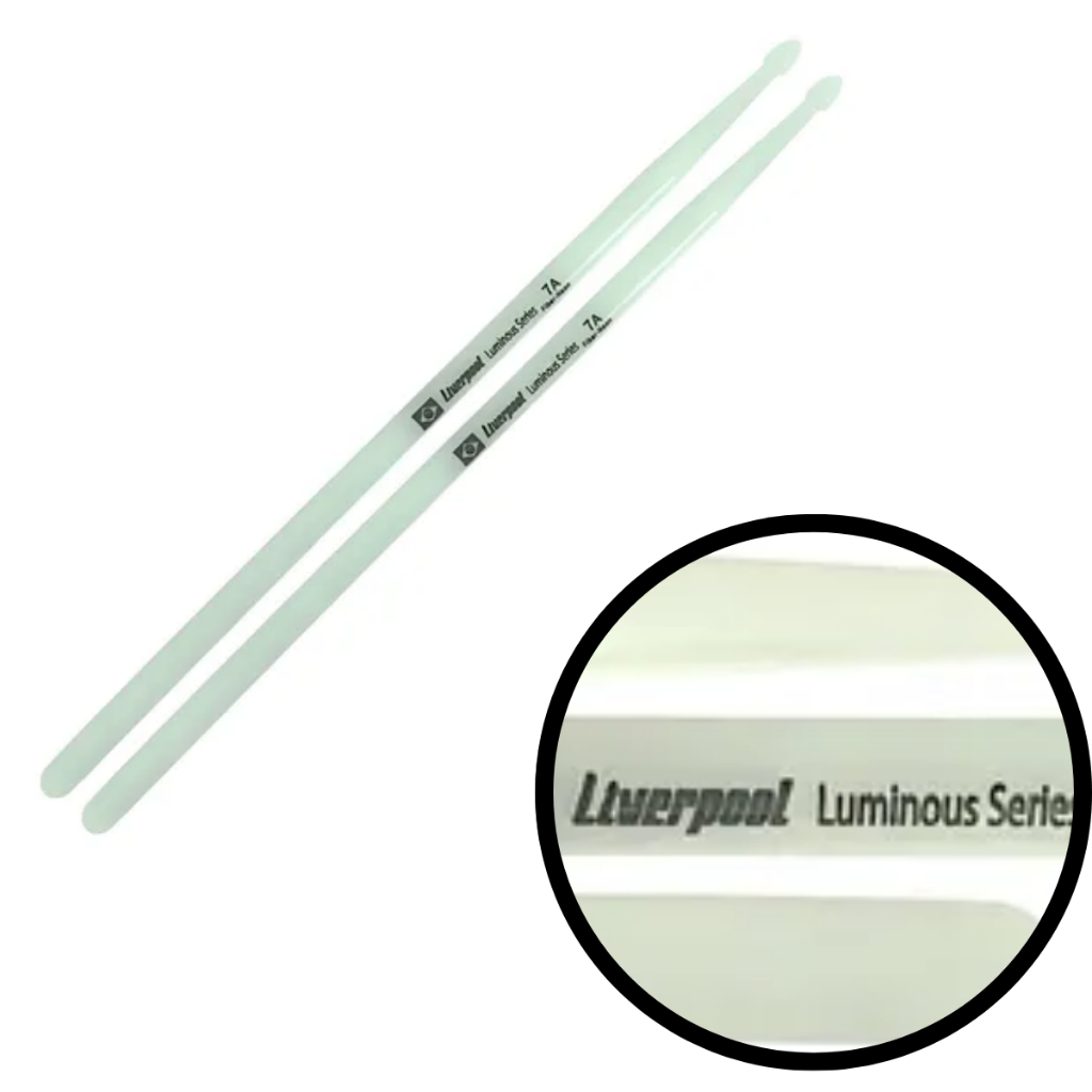 Baqueta Liverpool 7A Branca Neon Fluorescente Luminous Series Novo