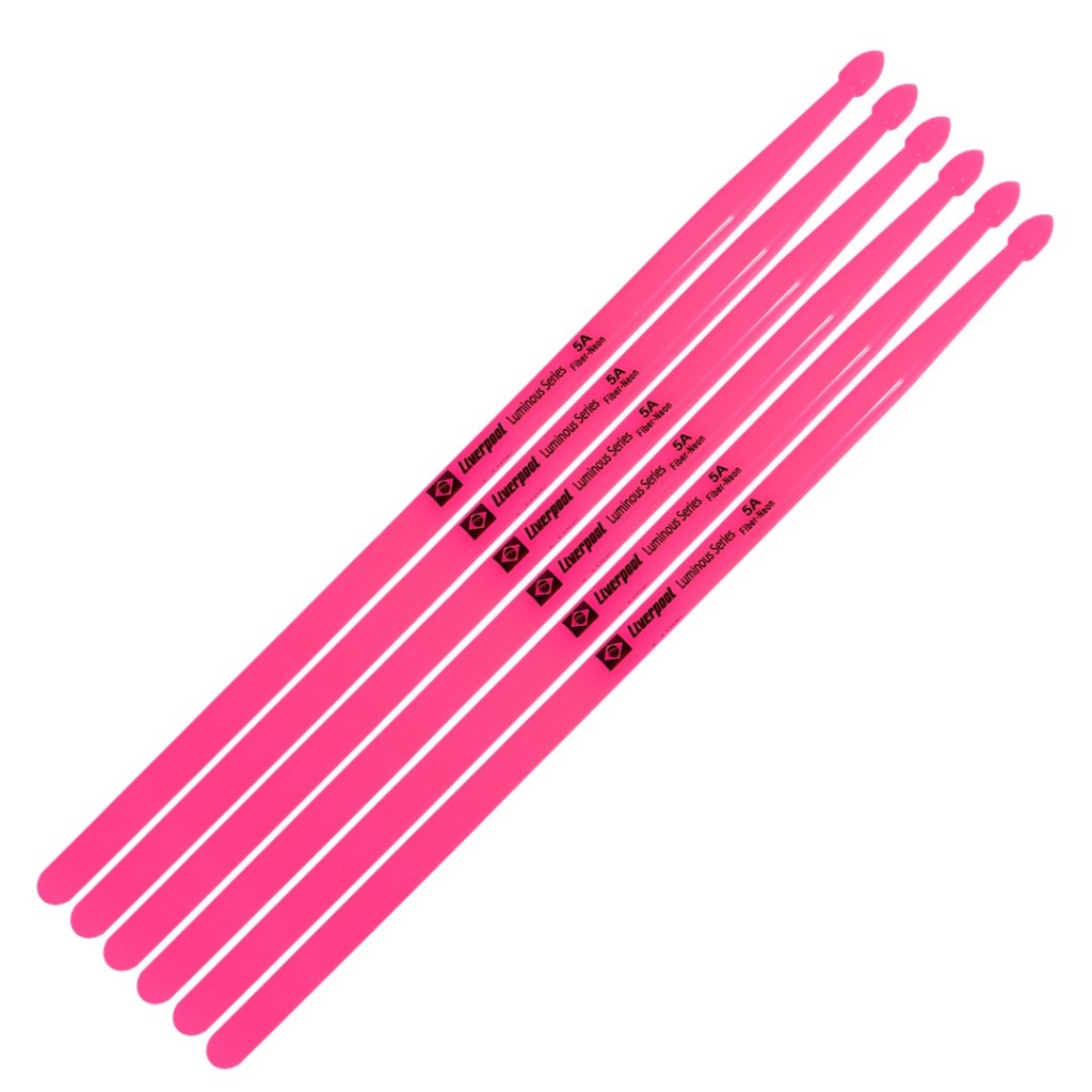 Baqueta 5A Liverpool Luminous Series 3 Pares Neon Fluorescente