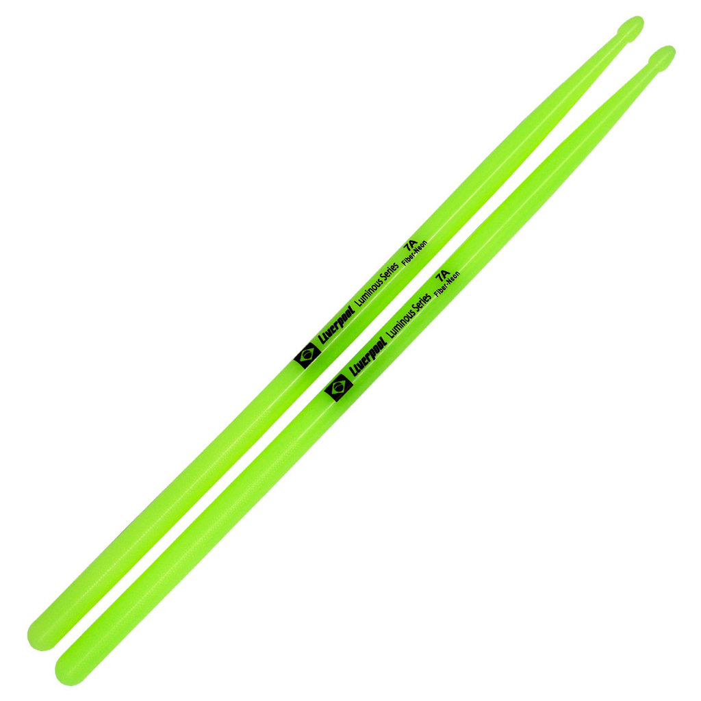 PAR DE BAQUETAS LIVERPOOL LUMINOUS NEON FLUORESCENTE 7A VERDE