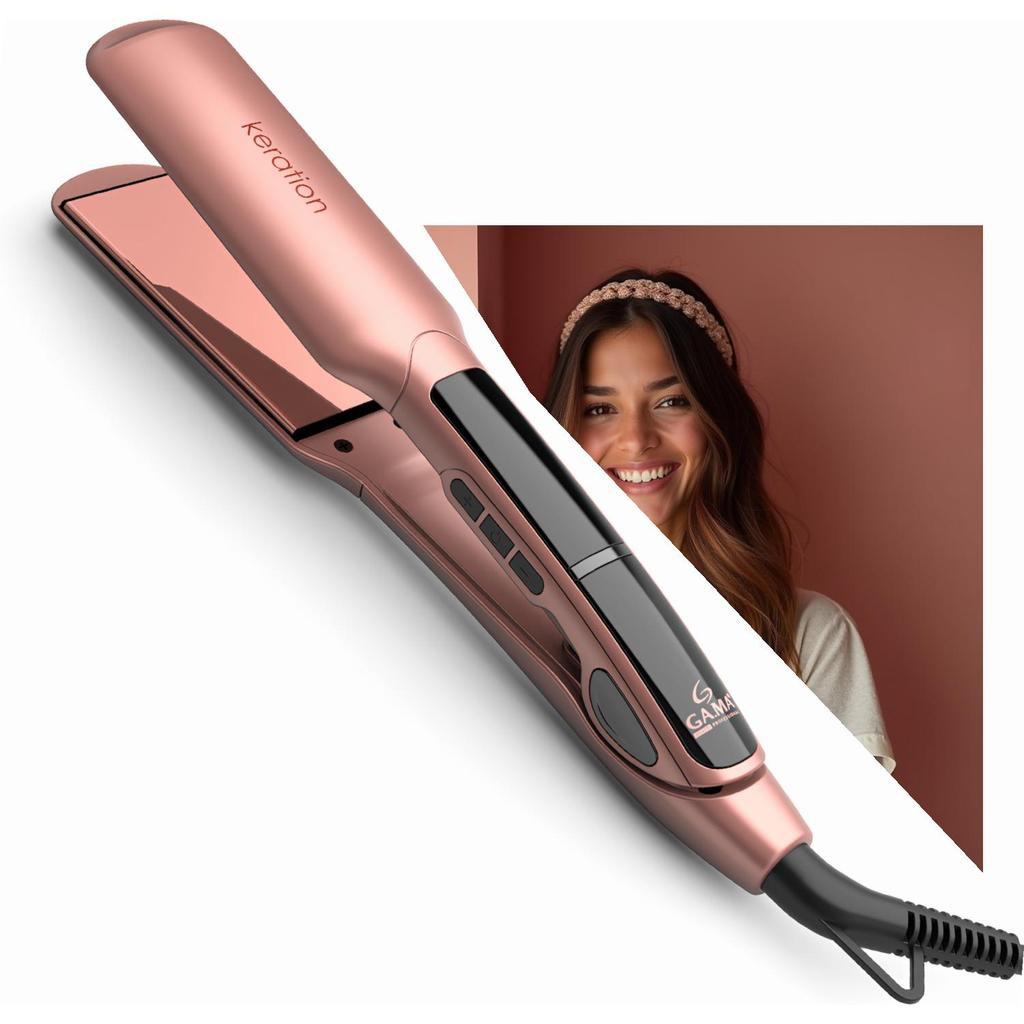 Prancha X-Wide Keration Pro Bivolt 230°C Display Digital Patins Largos Ceramic Ion Micro Glitt