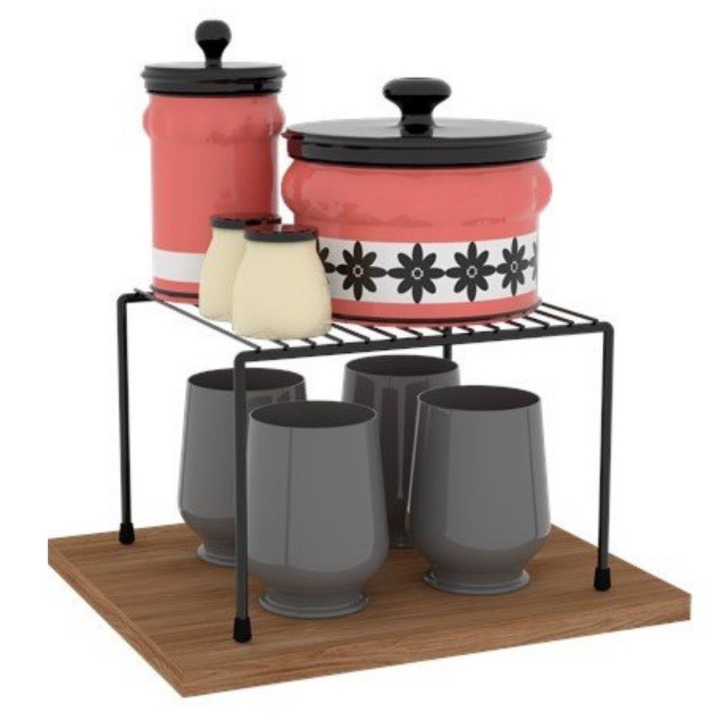 Organizador De Armário Aramado Pequeno Prateleira E Suporte Para Cozinha Quarto E Closet