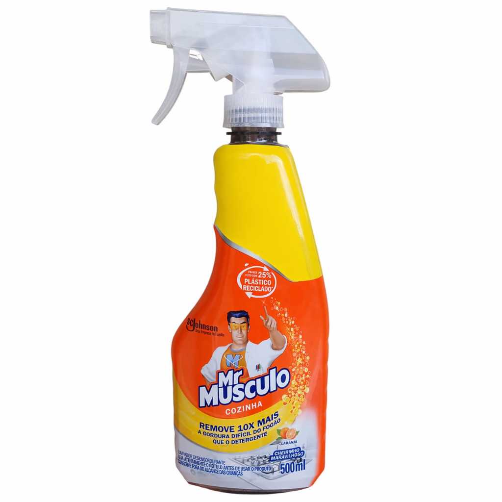 Desengordurante Mr. Músculo Cozinha Laranja Borrifador 500ml Remove Gorduras Pesadas Sua Cozinha Brilhando Mais