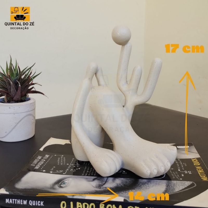 Estátua Mini Abaporu Minimalista — Escultura Moderna em Gesso Premium Decoração Sofisticada Elegante