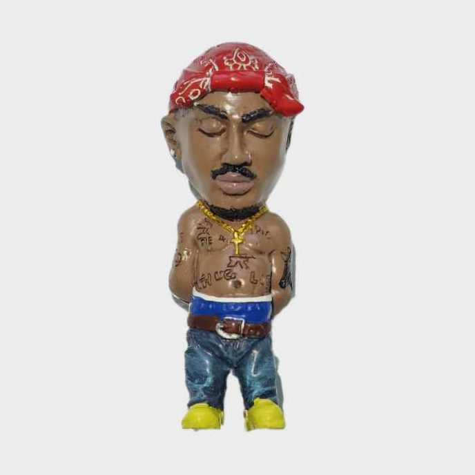 TUPAC Mini Estatueta  Escultura 2Pac Para Decoração Feito A Mao Em PVC