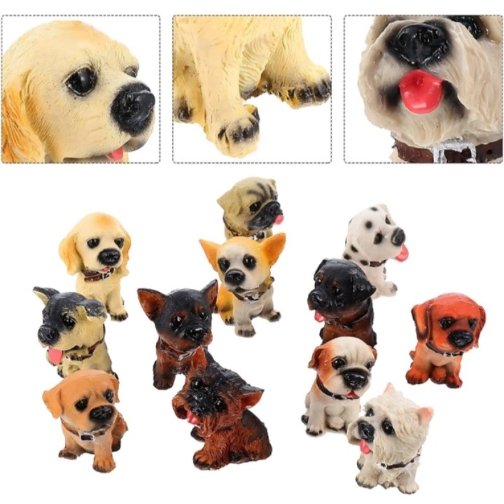 HYQ0312/HYQ0315 kit com 6 /12 míni cachorrinho resina decoração em miniaturas