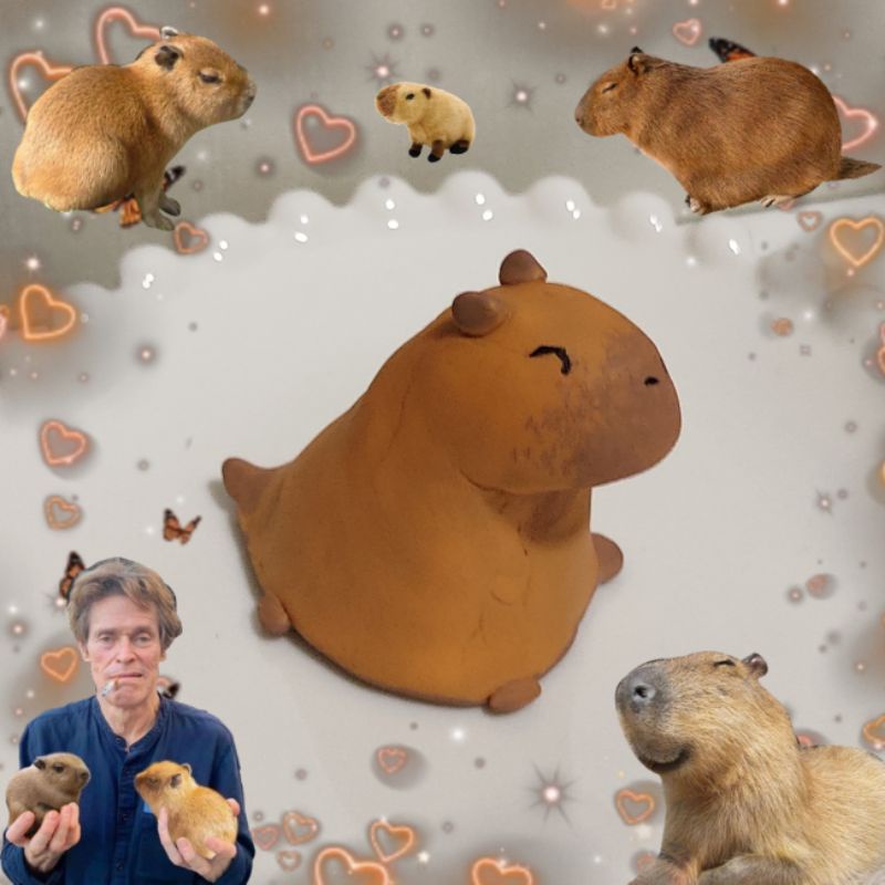 Mini Escultura Em Biscuit Capivara - Capybara - Capy / Decoração