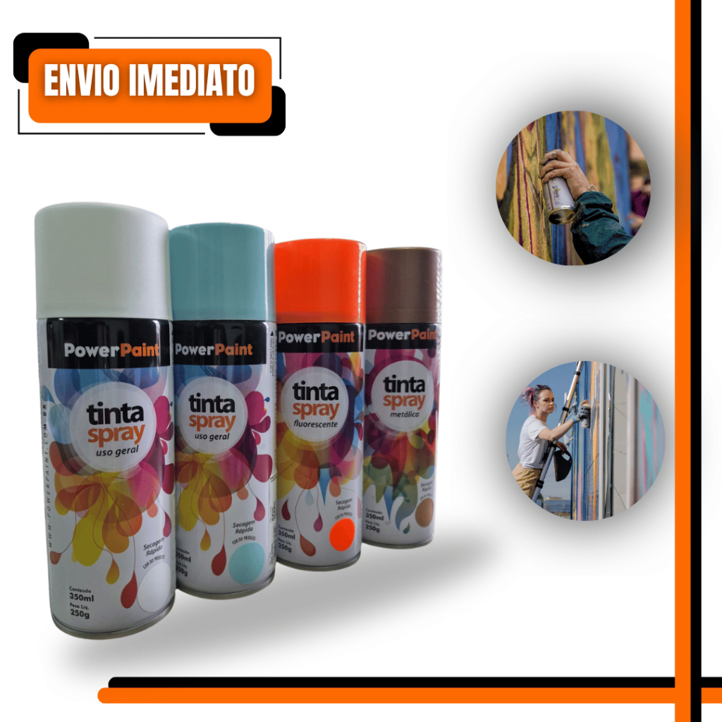 Tinta Spray Powerpaint 350ml Uso Geral – Diversas Cores, Secagem Rápida e Alto Brilho