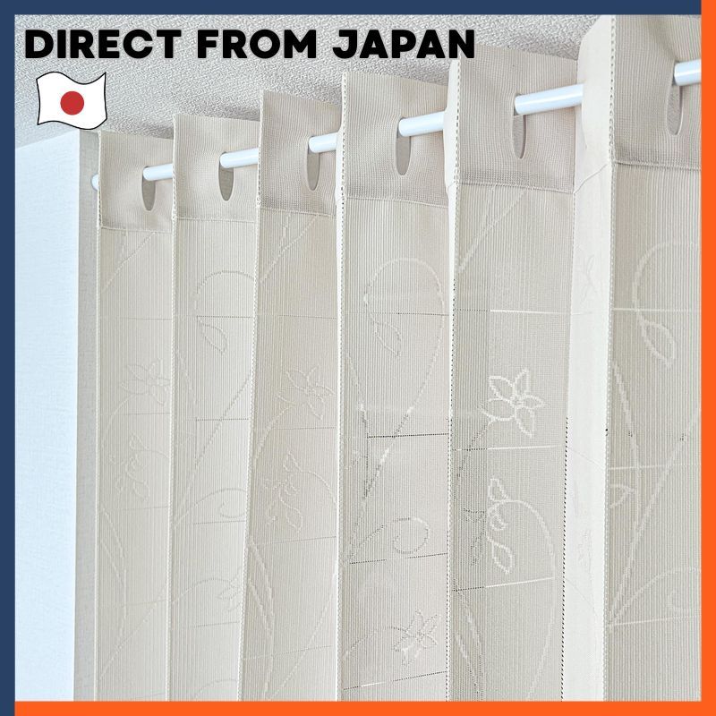 Accordion Curtain Flora Partition Curtain Floral Pattern Long Noren Room Divider Brown Beige