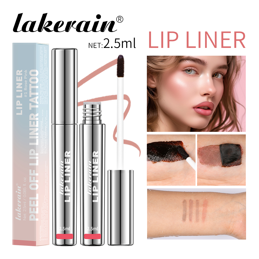 Lakerain Lip Tattoo Peel-Off Liner , Mancha De Contorno Labial Marrom Fosco , Cosmético De Cor De Longa Duração Resisten