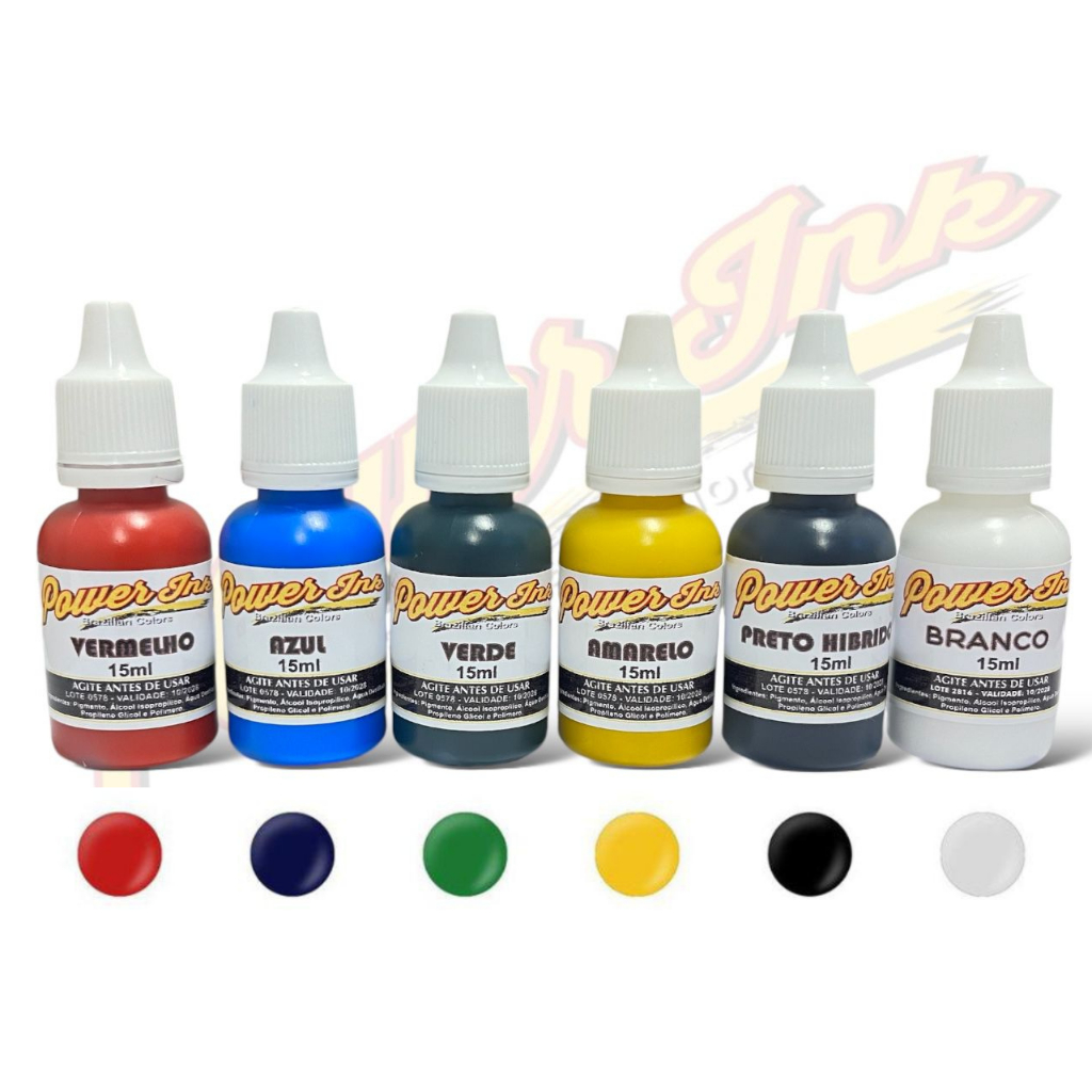 TINTAS PARA TATUAGEM TATTOO POWER INK CORES VIBRANTES