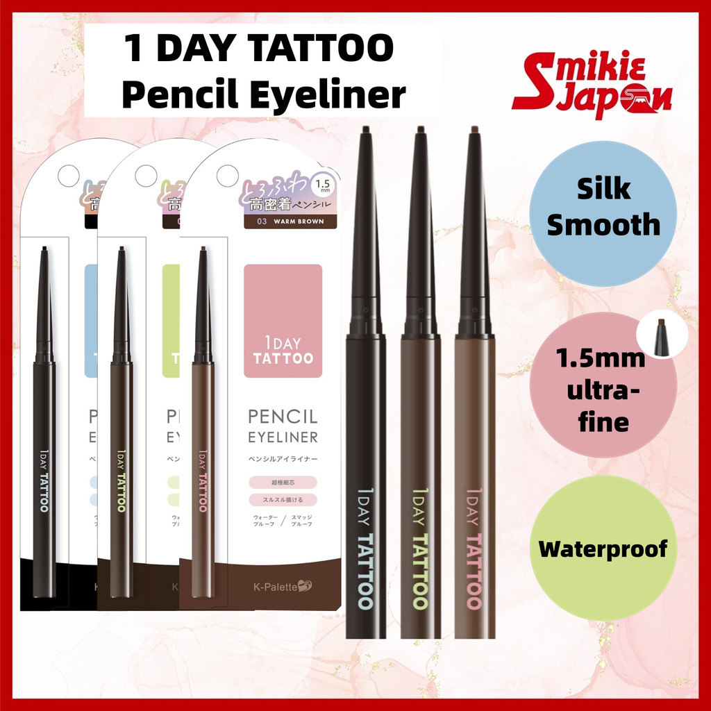 K-Palette 1 DAY TATTOO Pencil Eyeliner Mousse-smooth 1.5mm Ultra-fine Direct from Japan