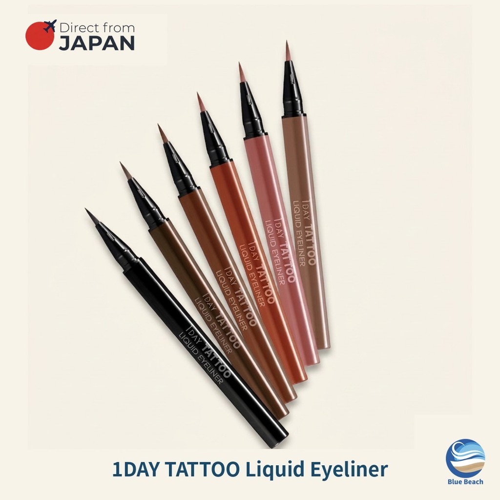 K-Palette 1DAY TATTOO Delineador Liquido/A Prova Dagua/7 Cores/Pincel 0.1mm/Origem Japao