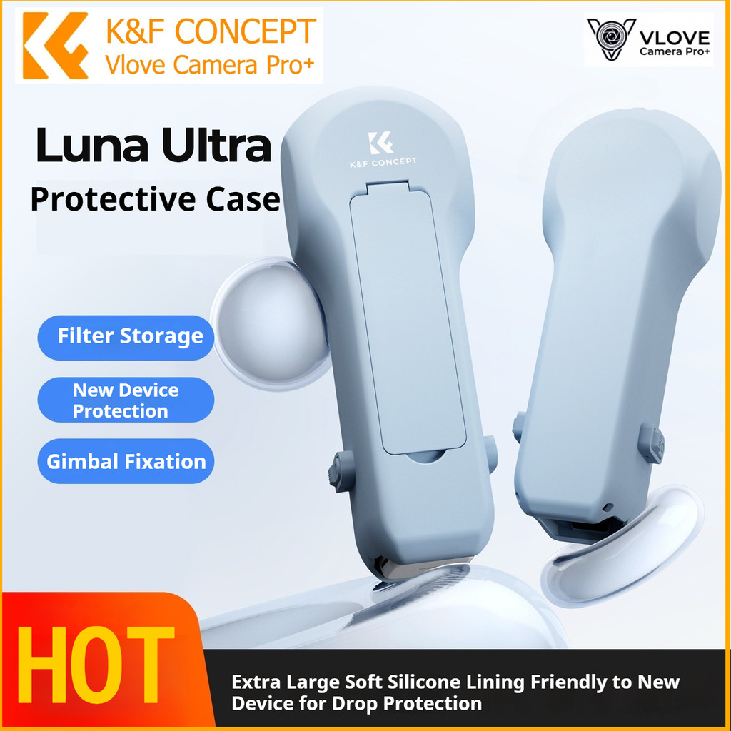 K & F Concept Hard Case Para Insta360 Luna Ultra , Flip Gimbal Cover Capa Protetora Anti-Queda Com Armazenamento De Filt