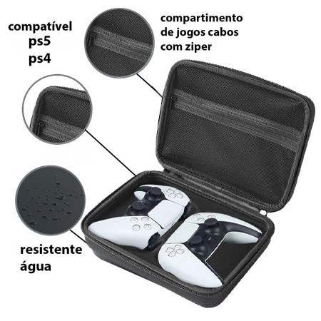 Saco de Armazenamento Rígido EVA Case Maleta Manusear para Xbox Series, Switch, PS5, PS4, PS3 Controller Vendido(s)