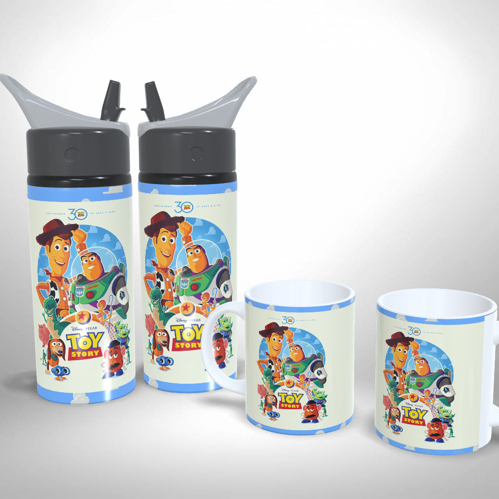 Kit Caneca + Squeeze Personalizado - Toy Story 30 anos e além