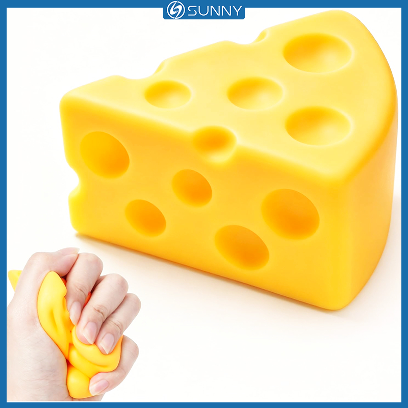 SunnyFit Queijo Descompressão Brinquedo Fidget Squeeze Brinquedos Moles Alívio Do Estresse Simulação Artificial Pão Ansi