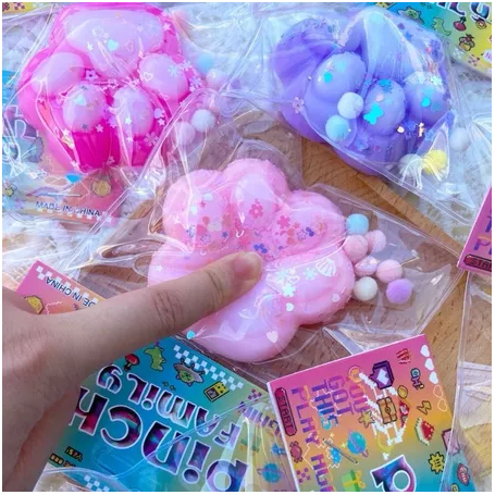 KIT COM 2 Brinquedos Squishy De Aperto De Pata De Gato Pintinho Kawaii Soft Squeeze Com Bola para Alívio De Estresse