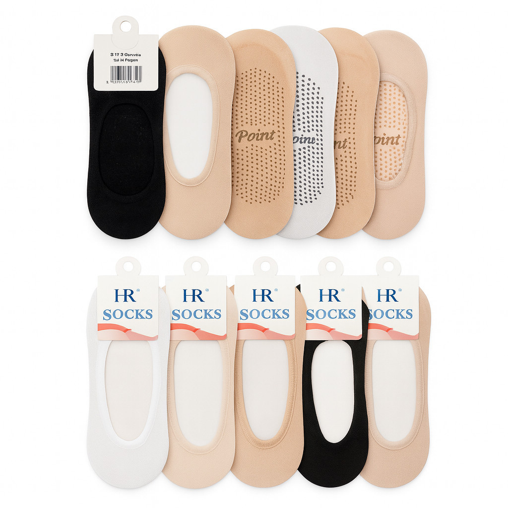 Meias Sapatilha Fina Invisível Feminina Alta Qualidade 35/40 - Kit com 3, 6 ou 12 Pares