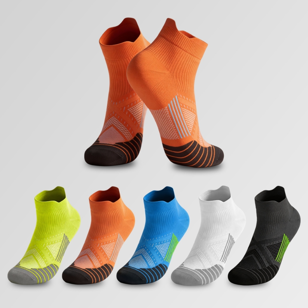 Kit 6 Pares Meias de Corrida AF Esportiva Anti-Fricção Poliamida Fina Cano Curto