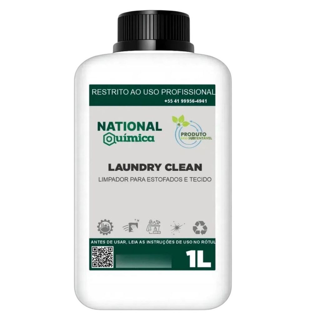 Laundry Clean National Química 1 Litro Linha Profissional Para Limpeza Comercial De Carpetes De Escritório