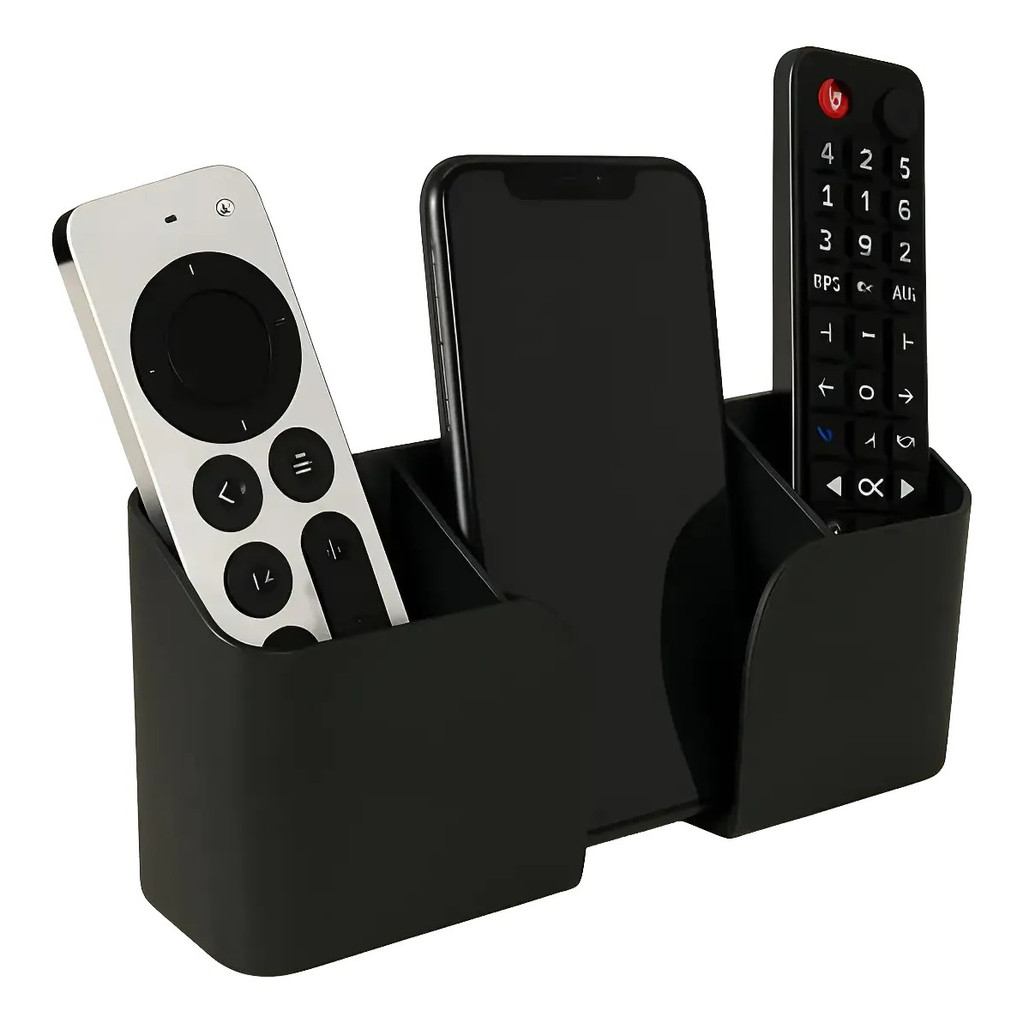 Suporte De Parede Porta 3 Controles Remoto Celular Ar E Tv