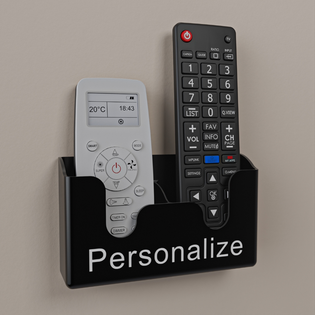 Suporte De Parede Porta 2 Controles Remoto Ar Condicionado Ventilador Tv Universal Personalizável
