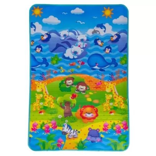 Tapete Infantil De Atividades Dupla Face Ibimboo ABC E Leão 120x180cm Educativo Dobrável Antiderrapante Impermeável Bebê