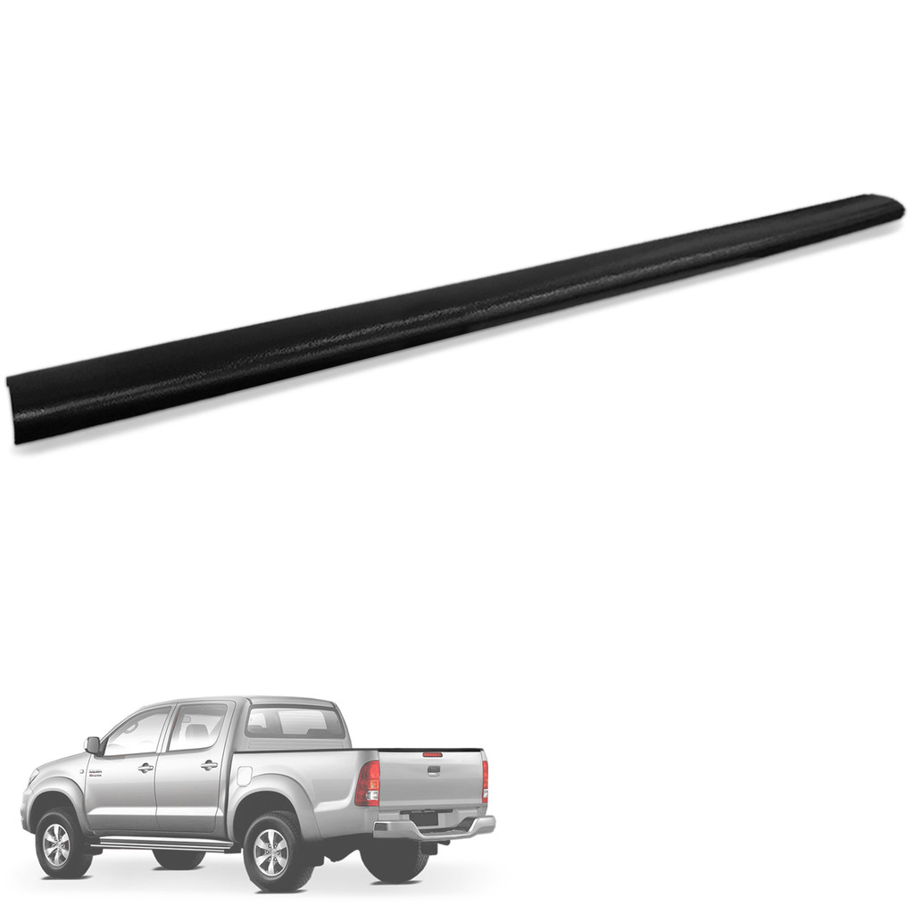 Protetor Borda Tampa Caçamba Hilux 2005 a 2015 Antiderrapante Bepo Preto plástico ABS Cabine Dupla