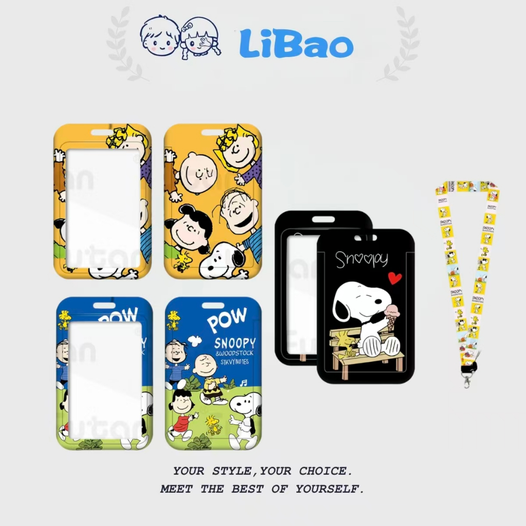 Cartoon Bald Snoopy Card Holder Student Kindergarten Pick-up Card Permissão de trabalho Cartão de trabalho Controle de acesso ao ônibus Porta-cartões de refeição