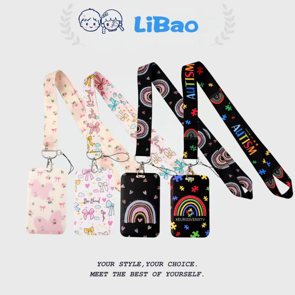 Arco-íris amor quebra-cabeça autismo cordão de telefone móvel/cartão de ônibus/cartão de metrô/cartão de controle de ace