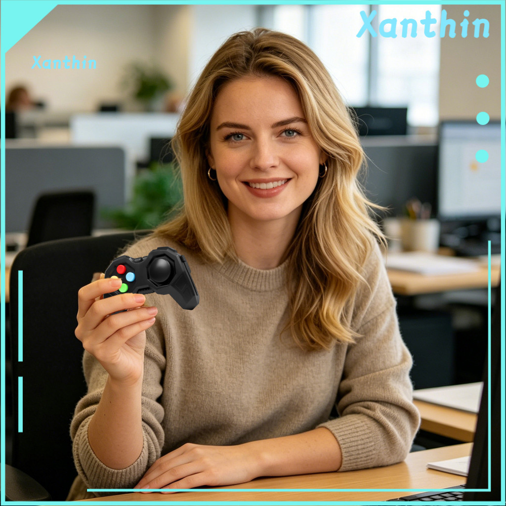 Stress Relief Toy Game Controller Relaxation Fidget with Lanyard – Mini Joystick Clicker Roller for Office Home Travel