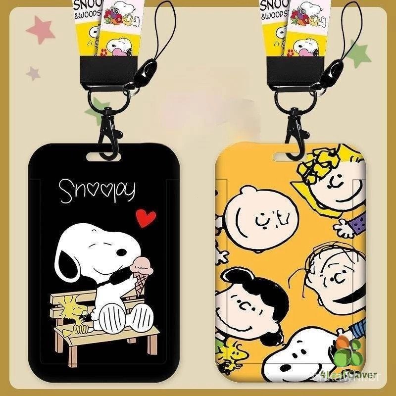 Cartoon Bald Snoopy Card Holder Student Kindergarten Pick-up Card Permissão de trabalho Cartão de trabalho Controle de a