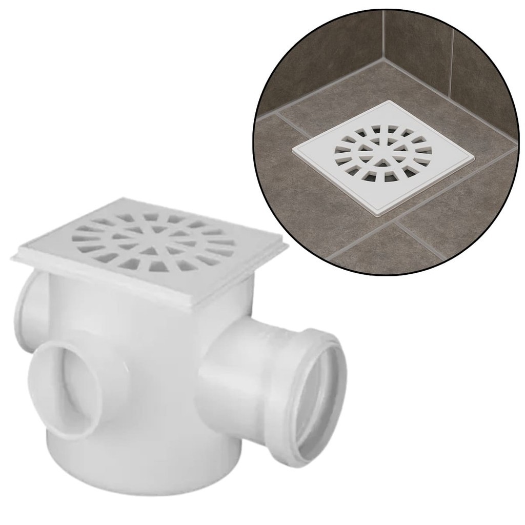 Caixa Sifonada Quadrada DN 100x100x50 PVC c/ Grelha | Akato