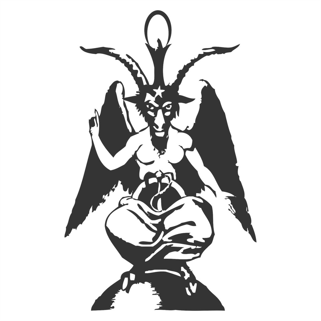 Adesivo Exoterico Simbologia  Baphomet  30x18cm