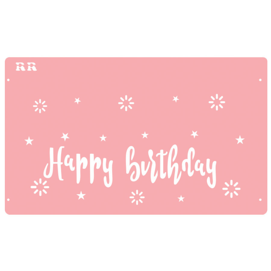 Stencil Happy Birthday 1 - Ref.3044 - 30x18cm - 1 unidade - RR Cortadores - Rizzo