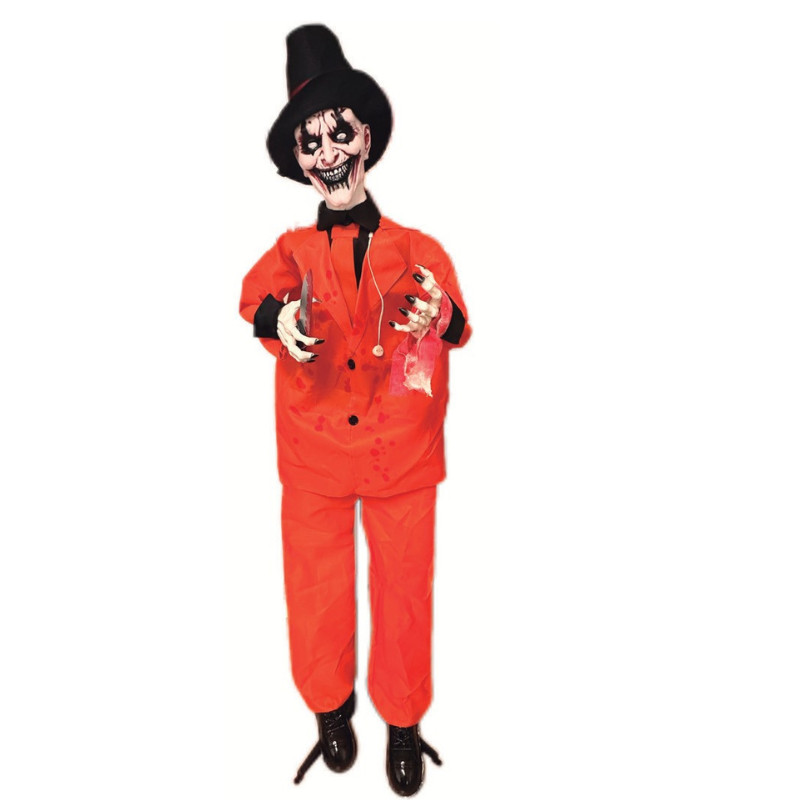 Boneco palhaço com som movimento 1,80X1,30X18CM  halloween dias bruxa