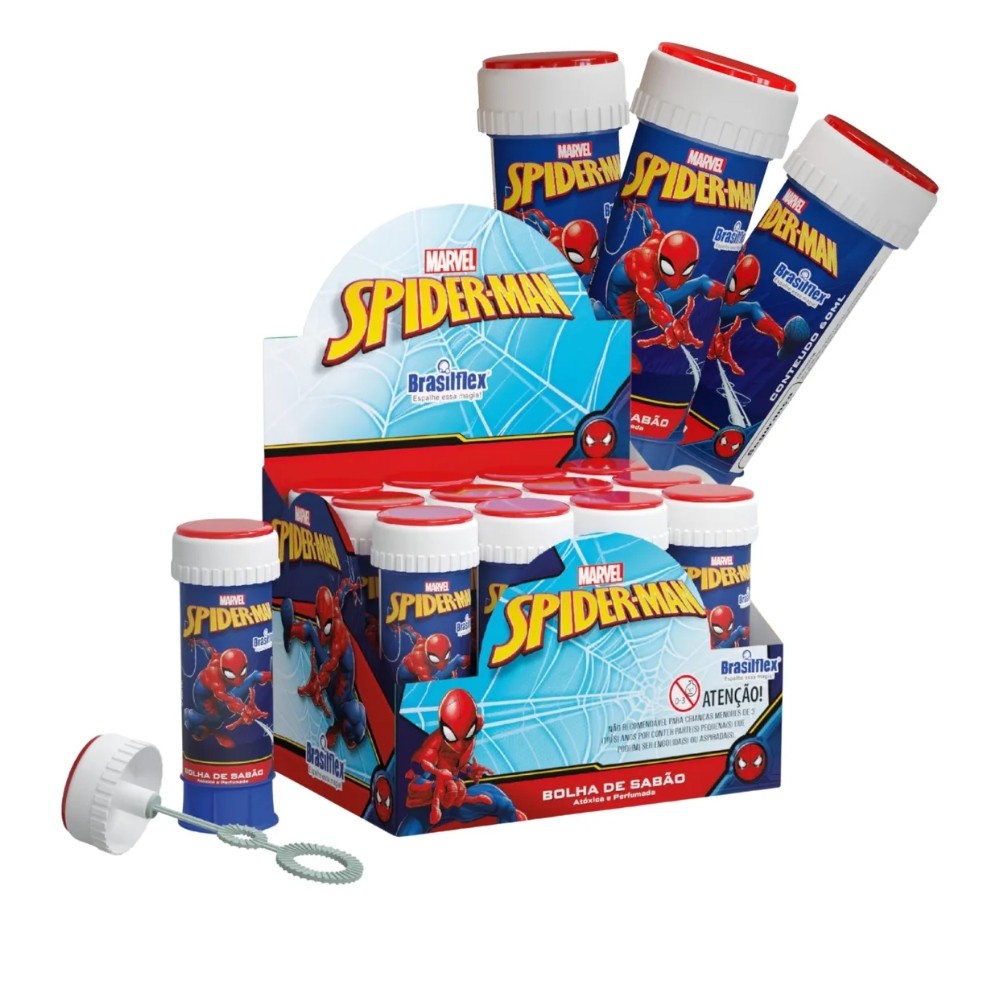 Mini Lança Bolhas Spider-Man - Kit Diversão para Crianças