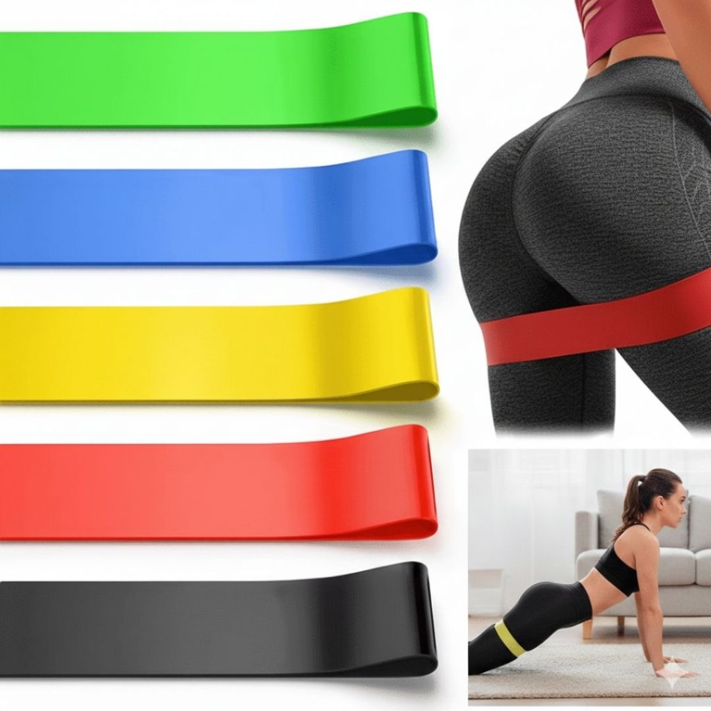 Kit 5 Mini Band Elástico Látex 5 Níveis De Resistência Treino Funcional Pilates Yoga