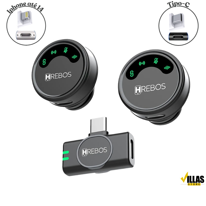 Microfone Wireless Sem Fio Lapela Duplo | Hrebos IF-1000 | Portátil e Fácil de Usar