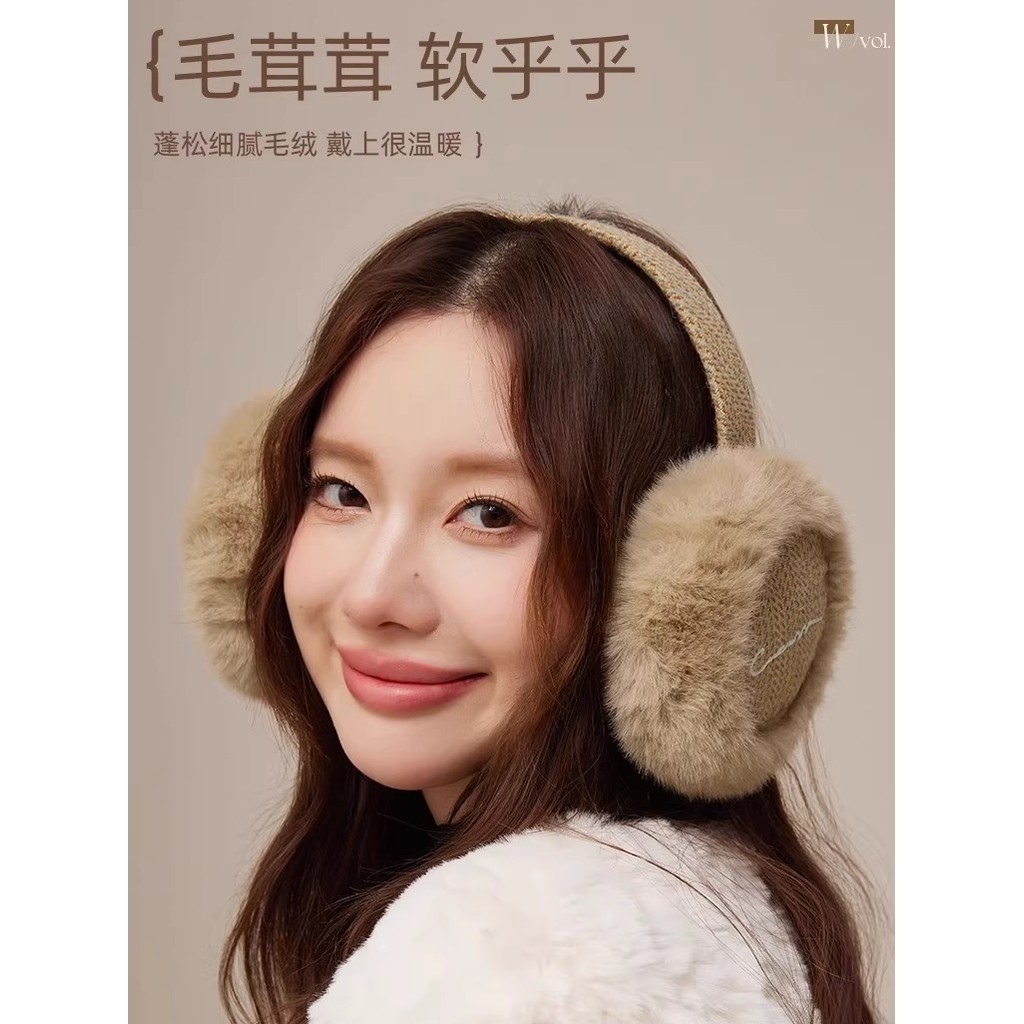 CACUSS Retro Lã Earmuffs Mulheres Inverno Quente Proteção de Ouvido Proteção Contra Frio Dobrável Protetores de Ouvido d