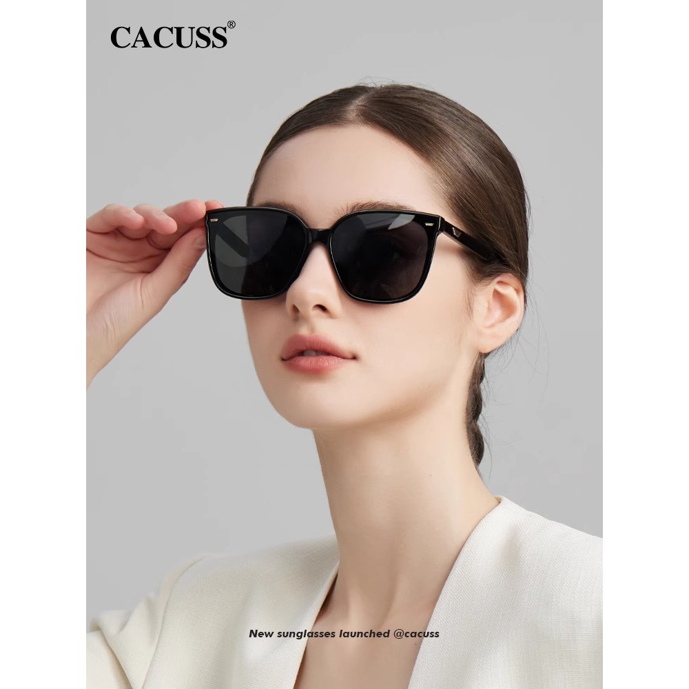 CACUSS Óculos de Sol Feminino 2025 Novo Estilo Óculos de Sol Polarizados Armação Branca Condução Protetor Solar Dedicado
