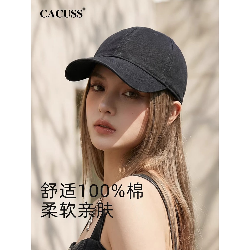 CACUSS Boné feminino primavera verão puro algodão macio topo Casual versão coreana boné de beisebol ao ar livre sombra s